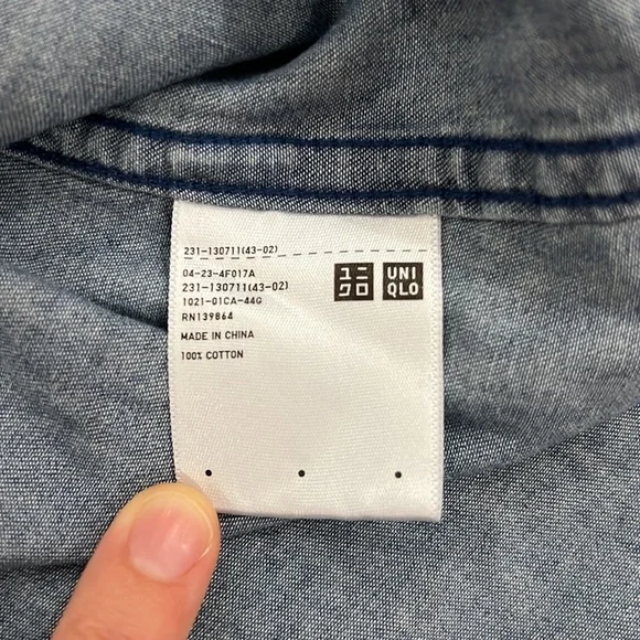 Uniqlo Denim Shirt Sz S - Picture 8 of 12